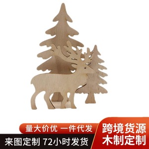 Cross-border wooden handicrafts <b>Christmas</b> snowman reindeer reindeer <b>Christmas</b> <b>tree</b> wooden party family <b>table</b> decorations - Product Image 5