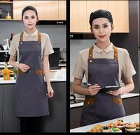 Logo personnalisé unisexe cuisine Restaurant café jardinage réglable toile tablier serveur serveuse ménage tabliers de cuisine