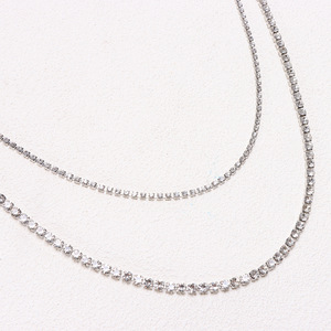 Cadena para Pantalones Blanca K de Doble Capa con Pedrería, de Aleación de Zinc, Estilo Hip Hop, para Uso Diario, Diseño Cuadrado, Engaste de Garra, Doble Anillo - Product Image 4