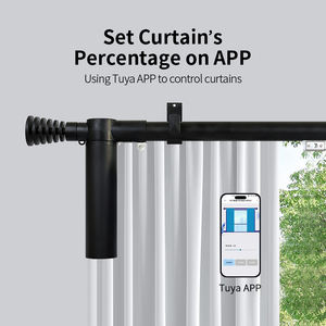 Ensemble de rideaux motorisés KYOK Black Motorized Roman Rod Luxury Modern Bluetooth Sensor - Product Image 3