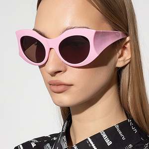 Gafas de Sol Redondas Grandes Vintage 2023 al por Mayor, Color Rosa y Blanco, Protección UV400, Gafas de Sol de Ojo de Gato Extra Grandes para Mujer - Product Image 5