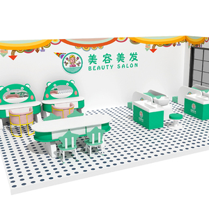 Maisonnette de jeu en bois commerciale pour salon de beauté, pour enfants, jeu de rôle de coiffeur/styliste, équipement de jeu intérieur personnalisé - Product Image 1