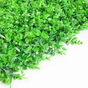 ZC Uv Protected Artificial Grass Wall Panels Boxwood Hedge Grass Mat Green Wall Privacy Screen Artificial Boxwood Hedge Panels