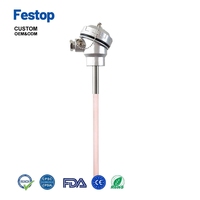 Transmetteur de température monté sur tête Pt100 4-20mA USB OEM/ODM IP68 Sonde en acier inoxydable Longueur personnalisable