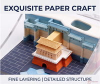 Bloc-notes cube personnalisé gravé au laser 3D, design de bâtiment traditionnel, feuilles mobiles, cadeaux d'entreprise, blocs de construction pour prise de notes