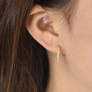 Orecchini a Cerchio Semplici e Scintillanti per Donne, Eleganti Gioielli Rotondi per Uso Quotidiano - Product Image 6
