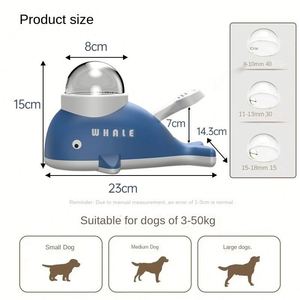 Jouet d'exercice interactif automatique pour chien en forme de baleine, distributeur de friandises lyophilisées en plastique écologique - Product Image 2