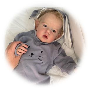 Juguete suave de alta calidad de 22 pulgadas, muñeca <span class=keywords><strong>Reborn</strong></span> Baby Boy, <span class=keywords><strong>arte</strong></span> coleccionable recién nacido con accesorios, vinilo de cuerpo suave - Product Image 1