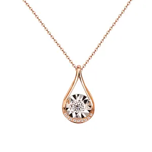 1000S 18K Real Gold Diamond Pendant Women Wholesale Necklace Charm Fashion Design Water Drop Pendants Jewelry