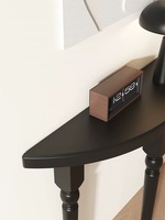 Table console noire courbée en forme de demi-lune, table d'entrée moderne étroite pour couloir, salon, entrée