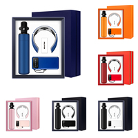 Ensemble Cadeau : Gourde de Voyage, Ventilateur Portable à Col, Batterie Externe avec Affichage Numérique pour le Bureau, les Voyages d'Été et les Cadeaux d'Entreprise
