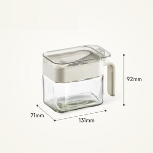 Tarro de cristal para especias de cocina de gran venta, botella de cristal para especias con cuchara y tapa, botella para especias y estante. - Product Image 3