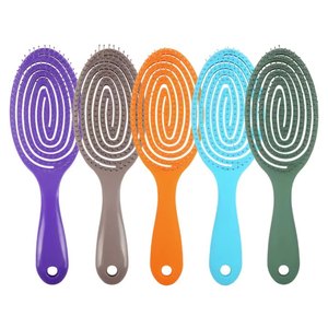 Top Quality Plastic Scalp Massage Flexible Hair Brush Custom Logo Professional Hair Brush for Barber Shop