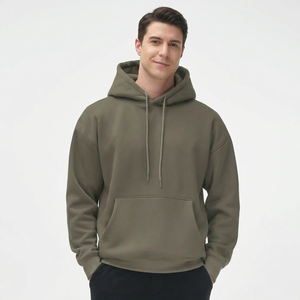 Vente flash : sweat à capuche cargo pour homme, couleur unie, 100% coton, taille ample, meilleure vente - Product Image 1