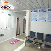 Clinique médicale préfabriquée modulaire Cbox, secours en cas de catastrophe, cliniques d'urgence, panneau sandwich en acier durable, conteneur plat, maison préfabriquée