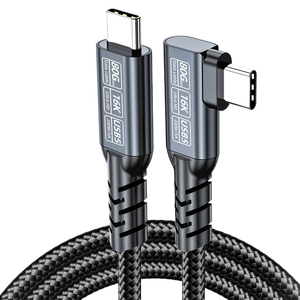 สายดาต้า PD 240W 5A หัวงอ USB 5.0 80Gbps Thunderbolt5 Type C สำหรับชาร์จเร็ว ใช้ได้กับ <span class=keywords><strong>MacBook</strong></span> Mac Pro <span class=keywords><strong>Air</strong></span> <span class=keywords><strong>SSD</strong></span> แท็บเล็ต แล็ปท็อป - Product Image 1