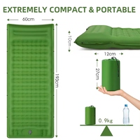 E-RIKE Matelas de couchage gonflable ultraléger personnalisé en polyester pongé TPU, épaisseur 10 cm, avec pompe à pied, pour le camping