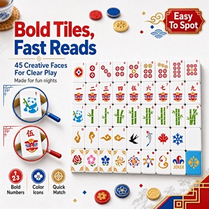 Set di Tessere Mahjong Mini Stampate in 3D a Quattro Colori, Gioco da Tavolo Portatile, Ornamento, Gioco da Tavolo per Famiglie, per Feste al Chiuso e Casa - Product Image 5