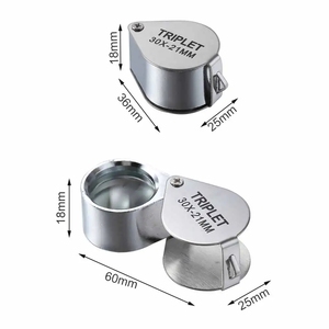 Lupa de Bolsillo de 10x21 mm, Lupa de Metal para Monedas, Gemas, Sellos, Relojes - Product Image 3