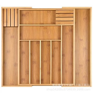 Bamboo <b>Drawer</b> Organizer Expandable Rectangular Office Stationery <b>Storage</b> <b>Box</b> Custom Made For Desk Use - Product Image 4