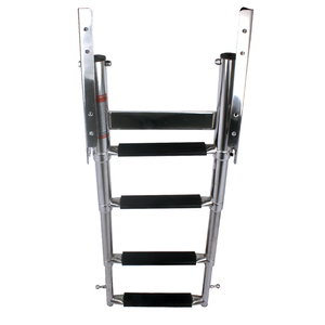 OEM Marine Échelle de bateau télescopique escamotable avec butée Modèle 8051S4 2-4 marches Finition poli miroir argenté 40-108cm Acier inoxydable 316 CE - Product Image 6