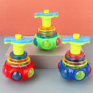 Vente en gros de gyroscope classique de dessin animé Led s'allume musique presse lancement rotatif <span class=keywords><strong>toupie</strong></span> coloré clignotant gyroscope jouet - Product Image 4