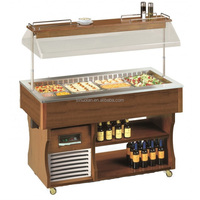 Table de Bar à salade en marbre, vitrine de comptoir réfrigérée pour Buffet