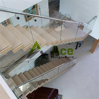 Escalier flottant intérieur de haute qualité grenier commercial industriel bois acier Mono Stringer escaliers