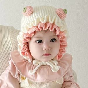Xi Boyu – chapeau d'hiver en laine pour enfants, bonnet tricoté épais avec oreillettes pour bébés filles de 0 à 2 ans - Product Image 3