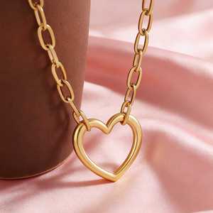 XL258 Collane <span class=keywords><strong>con</strong></span> <span class=keywords><strong>Grande</strong></span> Ciondolo a <span class=keywords><strong>Cuore</strong></span> in Acciaio Inossidabile per Donne, <span class=keywords><strong>Collana</strong></span> a Catena <span class=keywords><strong>con</strong></span> Pendente a <span class=keywords><strong>Cuore</strong></span> Stile Punk, Gioielli per San Valentino - Product Image 6