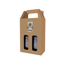 Caja de Cartón Corrugado Kraft para Cerveza y Vino, Portátil, Personalizada con Impresión, Venta al Por Mayor