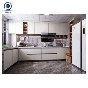 Set di armadi da <span class=keywords><strong>cucina</strong></span> moderni di <span class=keywords><strong>dimensioni</strong></span> personalizzate <span class=keywords><strong>con</strong></span> <span class=keywords><strong>tavolo</strong></span> e lavello a <span class=keywords><strong>isola</strong></span> intero armadio in melamina popolare cucine contemporanee - Product Image 3