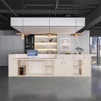 Comptoir de caisse en bois écologique et durable pour salon de beauté, comptoir de bar moderne, comptoir de bar à eau, bureau d'accueil pour centre de santé, réception de club