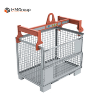 Cage de stockage métallique pliable robuste et personnalisable pour entrepôt, empilable jusqu'à 4 niveaux