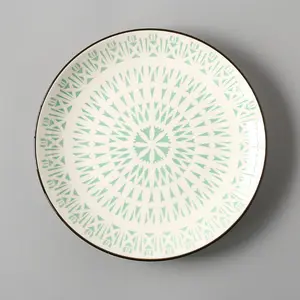 8-inch platter ceramic glaze bottom dish Inventory heart plate Simple household veal steak plate