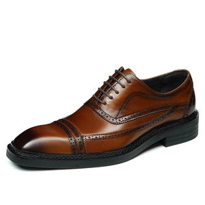 Chaussures plates décontractées et habillées DSYX pour hommes, en cuir véritable respirant, légères, antidérapantes, pour l'extérieur - Product Image 1