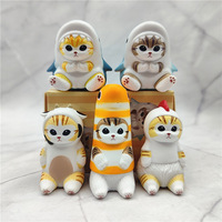 PM Grosir 5 Model Boneka Hewan Lucu Kartun Kucing Cos Udang Blind Box Figure Mofusand Kucing Cos Hiu Hadiah untuk KADO
