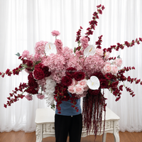 Guirlande de fleurs artificielles en soie blanche, chemin de table en roses, décoration florale pour mariage, fournitures pour la décoration de mariage