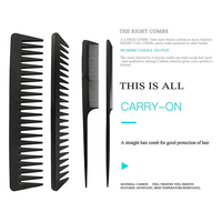 Ensemble de 4 brosses à cheveux démêlantes et de peignes Logo personnalisé Peigne à coussin d'air noir Ensemble de brosses à cheveux de massage