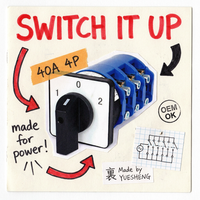 Bouton rotatif en plastique LW26, 3 positions, 10 5 commutateurs, 8 IP65, certifié CE RoHS, IEC60947, montage sur panneau