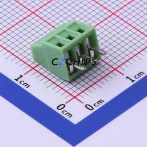 XY308-2.54-3P Screw Terminal Block Through hole Component (THT),P=2.54mm Connector 1x3P 2.54mm Green Through Hole - Product Image 1