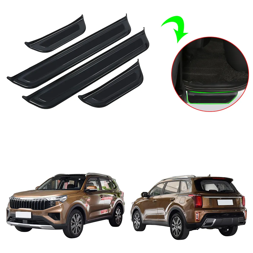 Stainless Door Sill Scuff Plates Outer Protector Pedal Entry Guard Protected Stickers Trim 4pcs For KIA Sportage 2021-2022