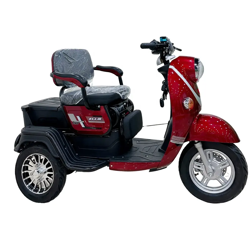 XK doppio sedile elettrico trike passeggeri, piccolo triciclo elettrico a 3 ruote escooter scooter per disabili per 2 persone