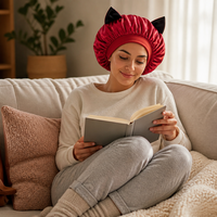 Bonnet de nuit en satin soyeux doux de qualité supérieure, réversible, double couche, respirant, pour femmes et filles, soin quotidien