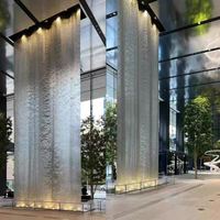 Cortina de Agua Moderna Baishui, Malla de Acero Inoxidable Personalizable, Cascada de Agua con Flujo de Alambre, Pantalla de Agua, Fuente para Interiores y Exteriores