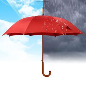 WSY4322 Wholesale 27'' <b>Large</b> Size Golf <b>Umbrella</b> Windproof Double Layer <b>Umbrella</b> Wooden Handle - Product Image 3