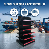 Étagère gondole double face Xingye, présentoir métallique personnalisé pour supermarché, prix d'usine pour aménagements de magasins de détail