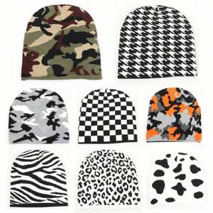 Gorro de Punto con Estampado de Leopardo, Cebra y Pata de Gallo Camuflado, Diseño de Moda Otoño Invierno 2024, para Hombre y Mujer - Product Image 2