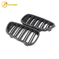 Grille de calandre avant en fibre de carbone F87 pour BMW Série 2 F22 F87 M2, grille d'aération de pare-chocs avant à double lamelles, fixation par clip