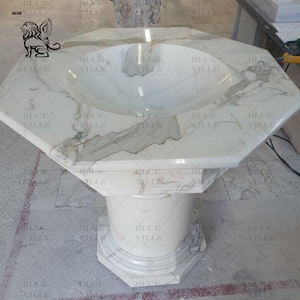 Fontaine à eau bénite en marbre blanc naturel, style moderne, catholique, religieuse, pour l'autel de l'église, baptême, à vendre - Product Image 6